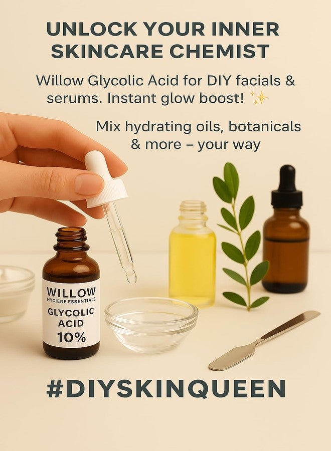 Willow Glycolic Acid 10%, Pure Glycolic Acid Liquid, Glycolic Acid for Makeup, Serum, Toner & Lotion, Industrial Cosmetic Application, Skin & Hair Care Product, Glycolic Acid Bulk, Manufactured in USA, 8 oz. - Image 5